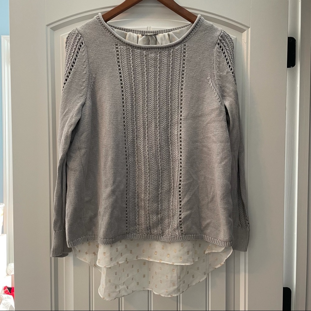 Lucky Brand layered grey sweater